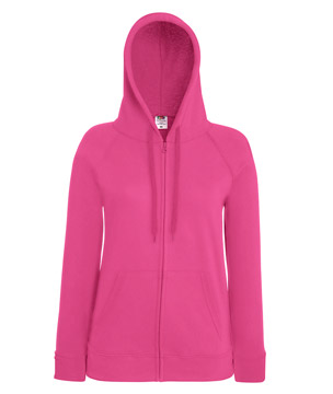 FELPA GIACCA CON CAPPUCCIO LEGGERA DONNA ( FRUIT OF THE LOOM ) fucsia